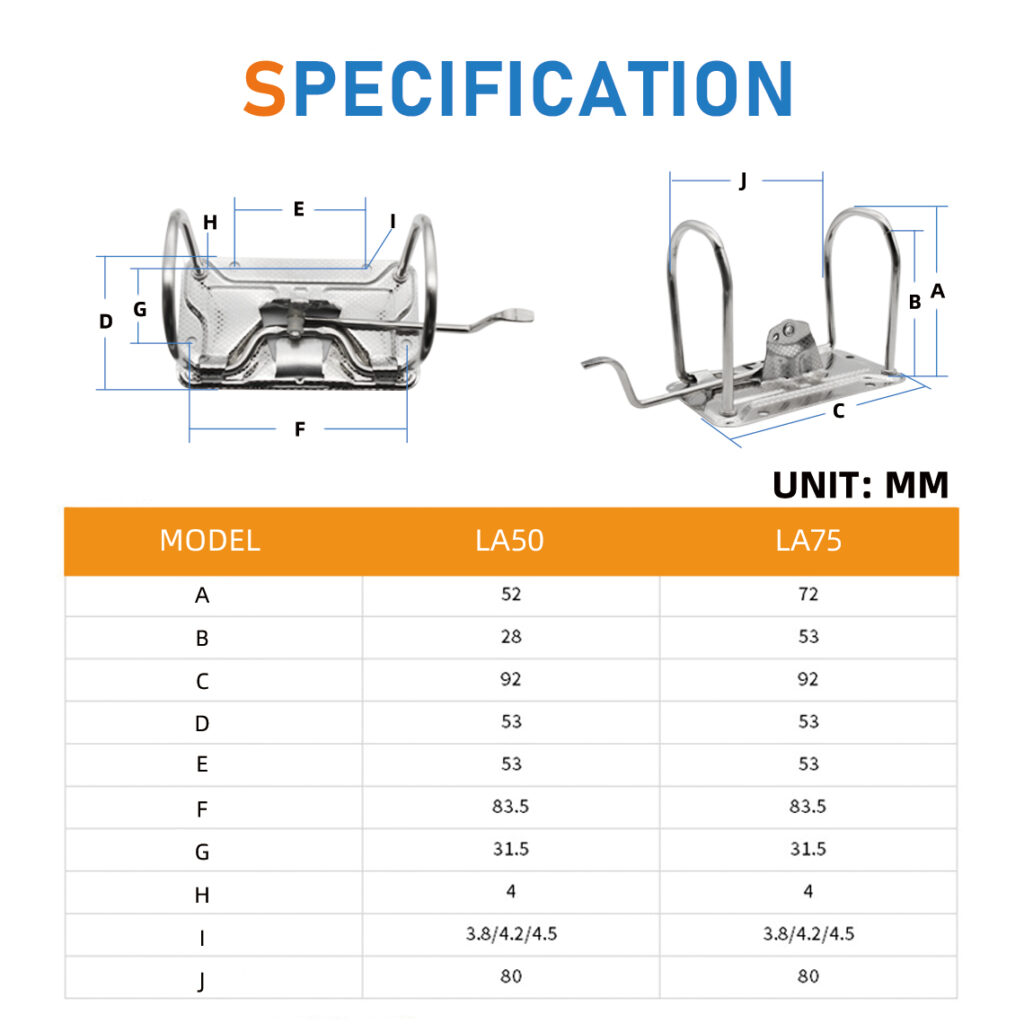 3-inch lever arch clip, suitable for A4 and A5 folders