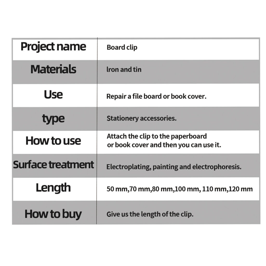 70mm Writing Board Clip with Hook
