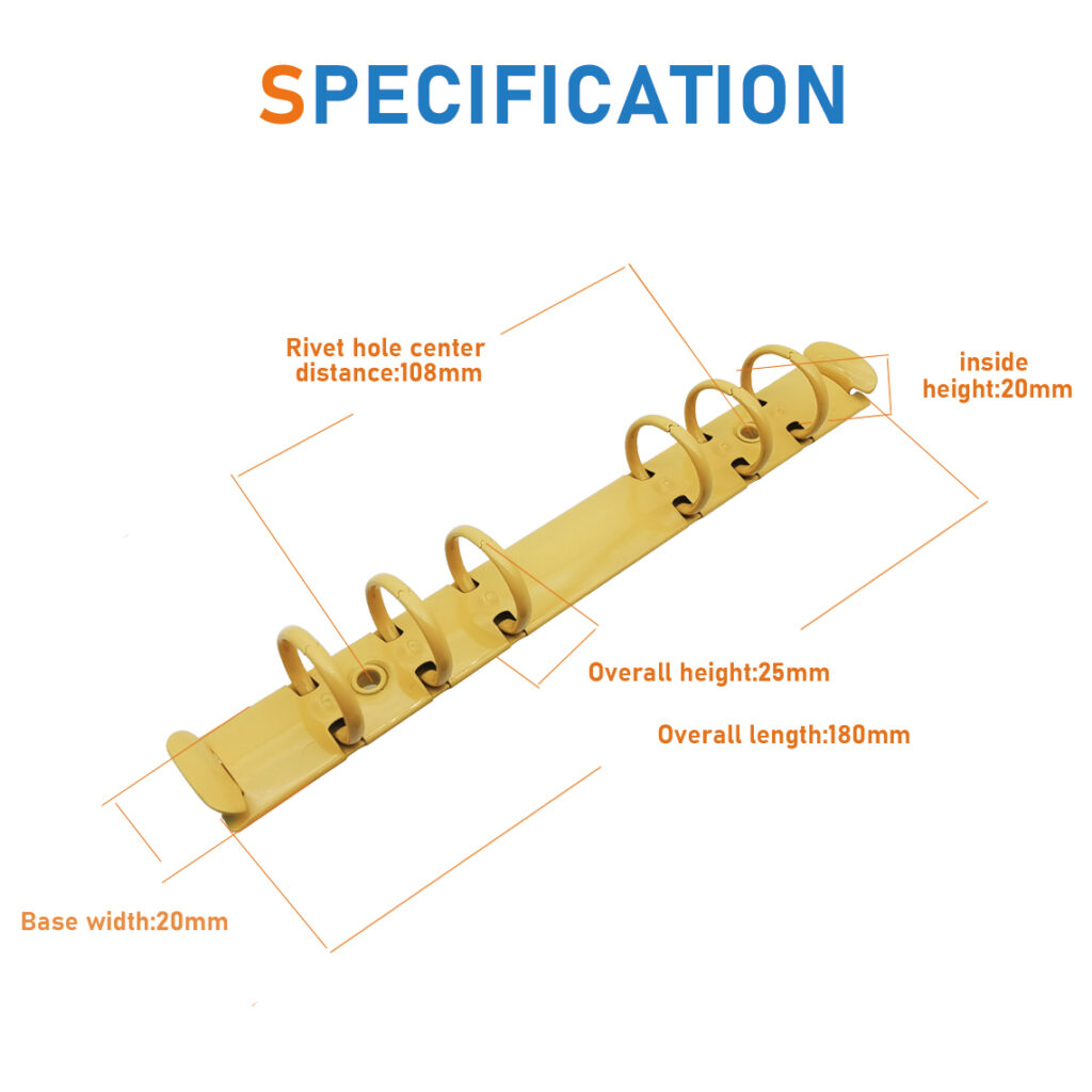 175MM color 6 ring binder clip