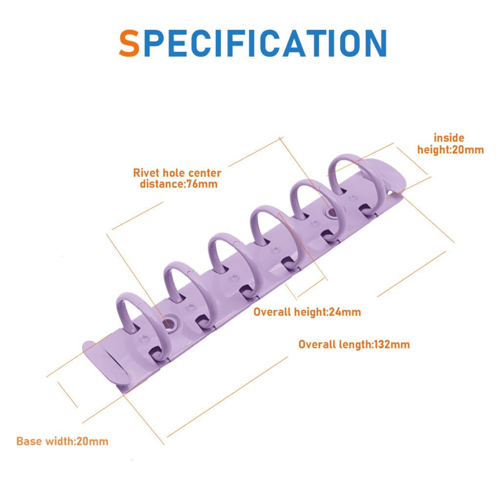 130mm Colorful 6-Ring Binder Clip
