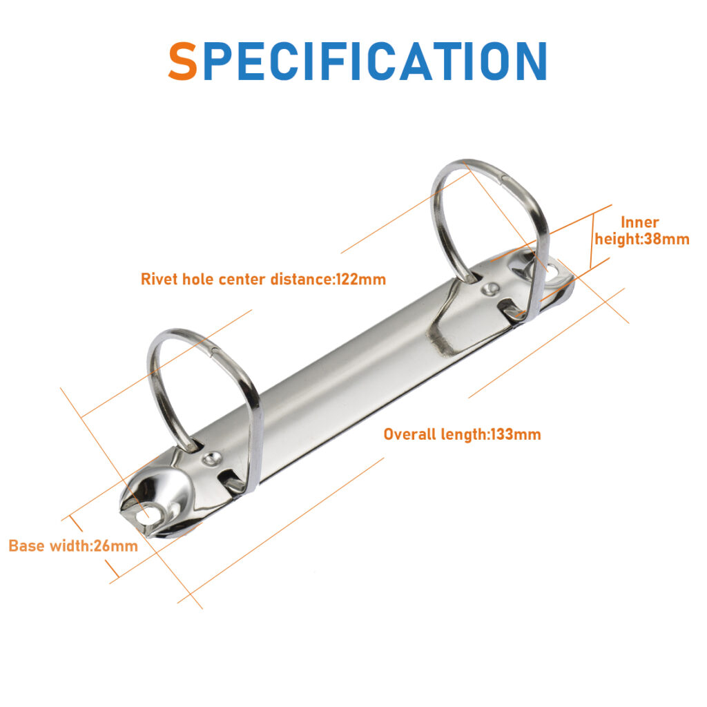 Metal 3-ring binder clip