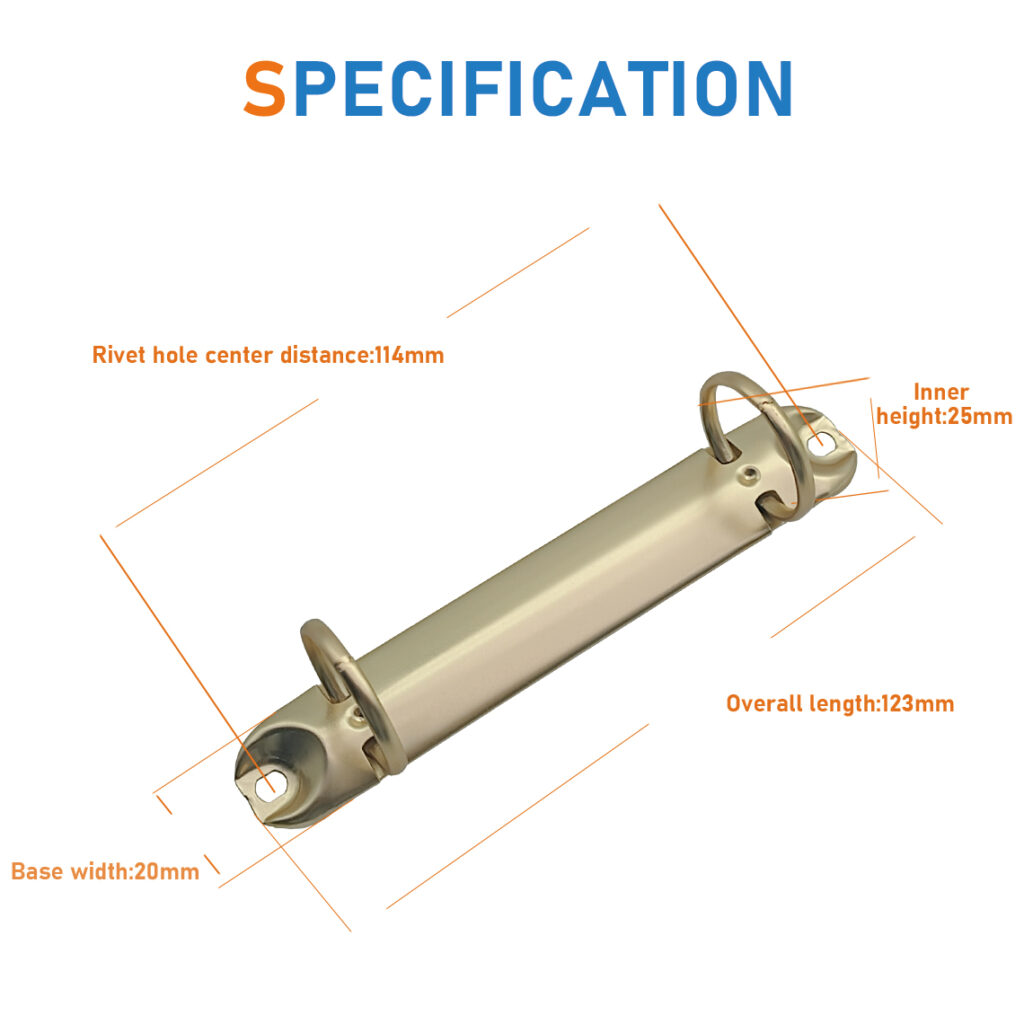 Metal 2-ring binder clip