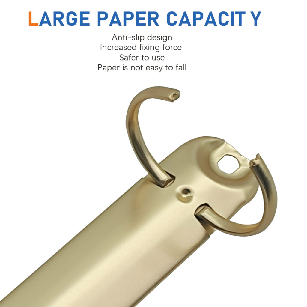 Metal 2-ring binder clip