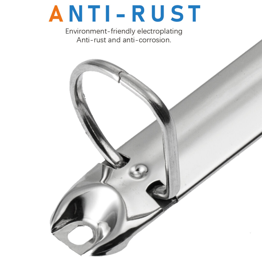 Metal 3-ring binder clip