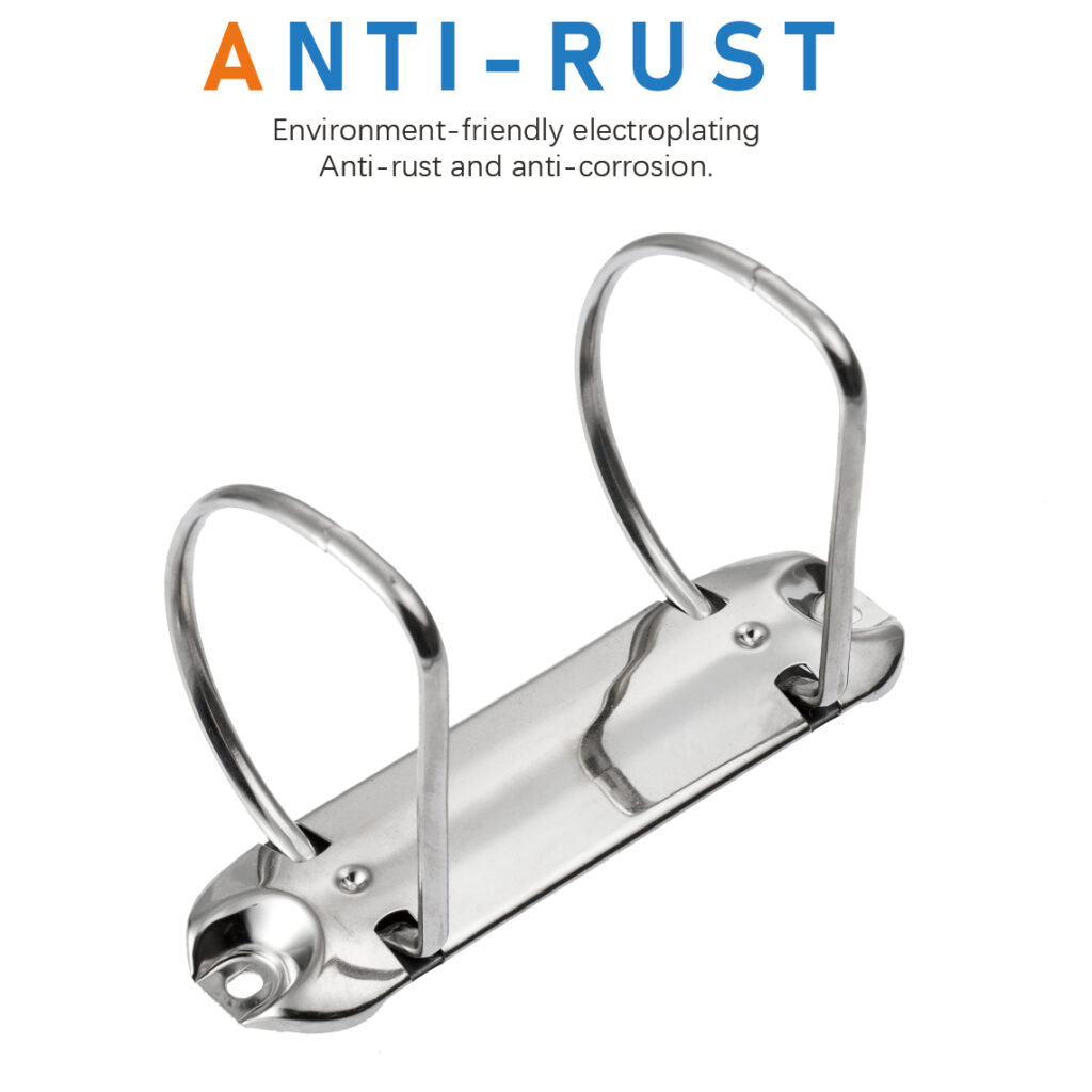 Metal 2-ring binder clip