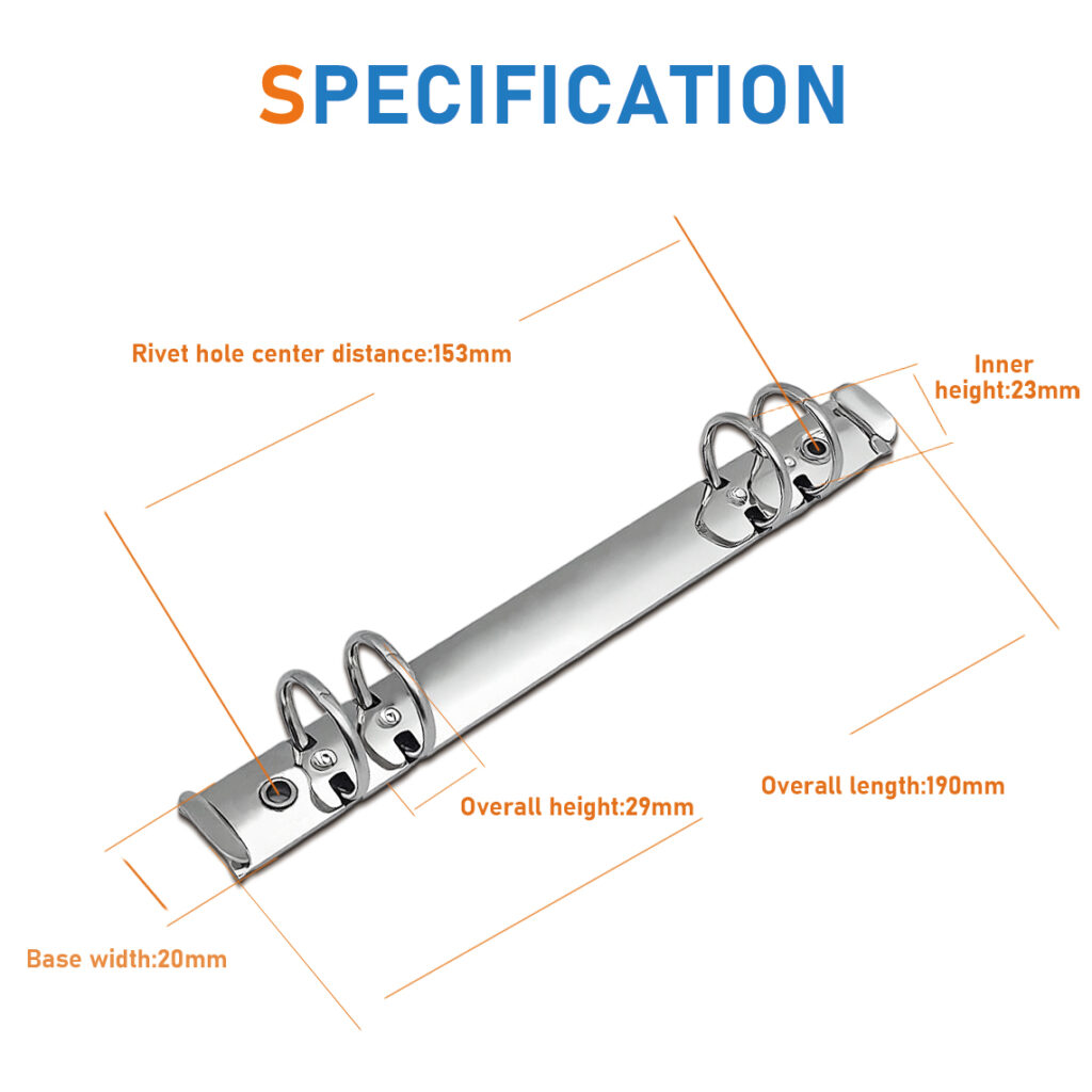 Metal 4-ring binder clip