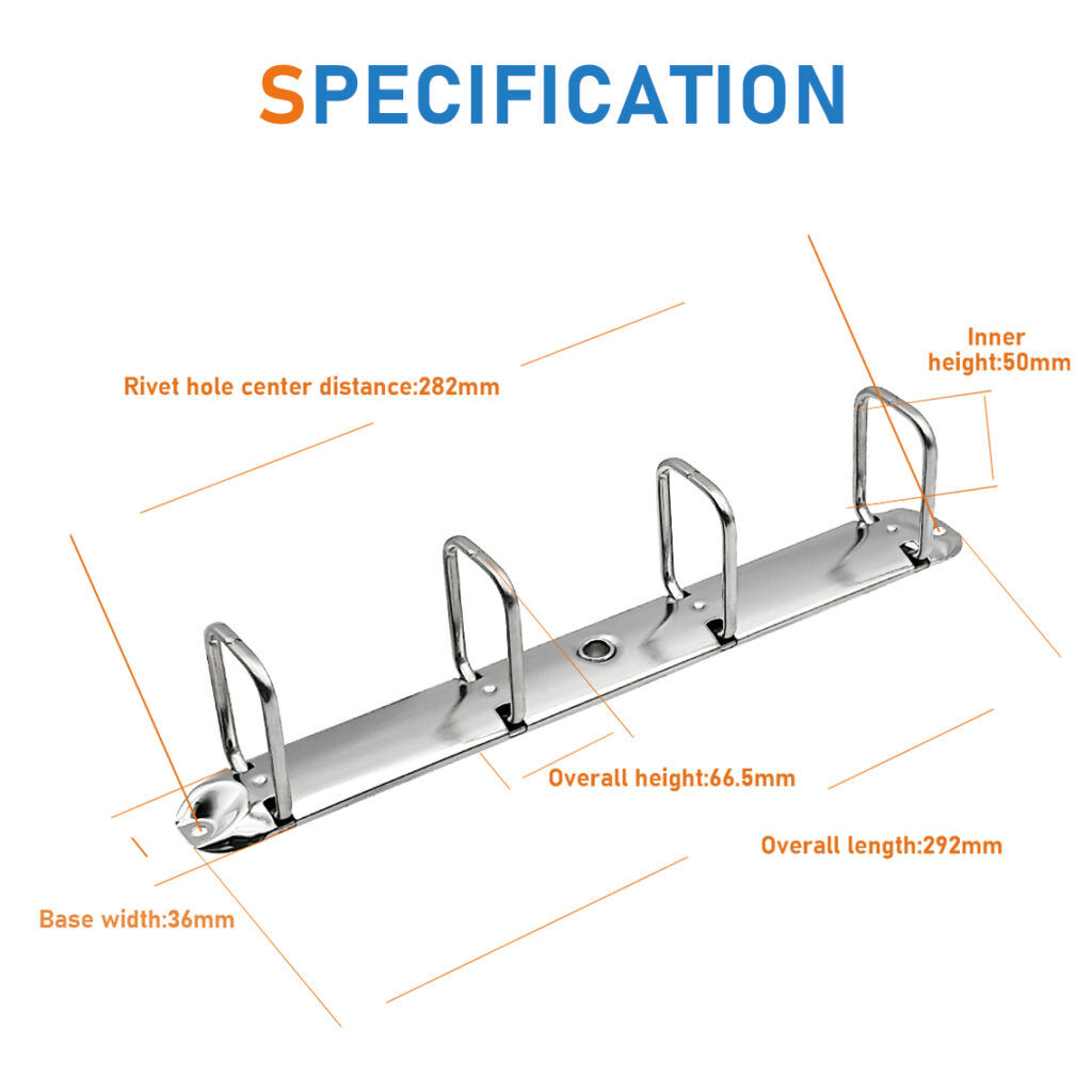 Metal 4-ring binder clip