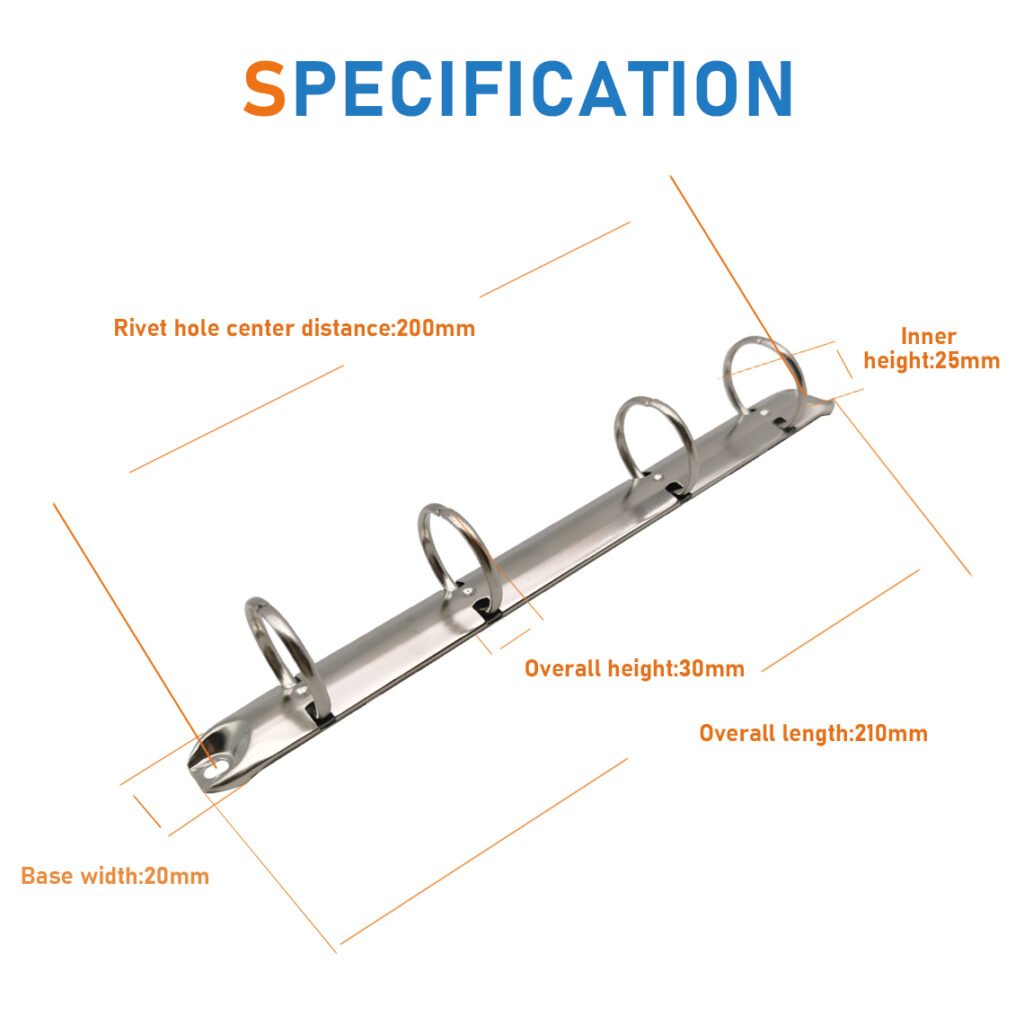 Metal 4-ring binder clip