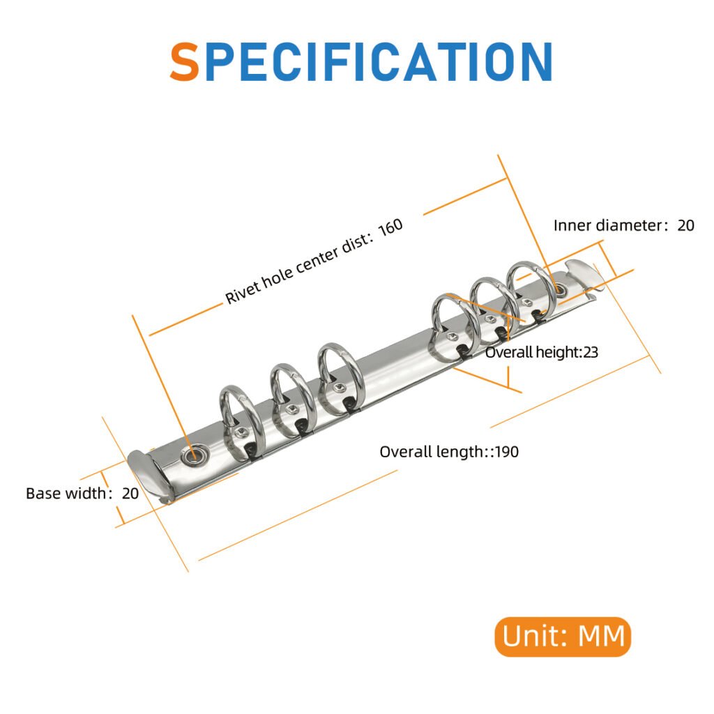 Metal 6-Ring O-Type Loose-Leaf Binder Clip