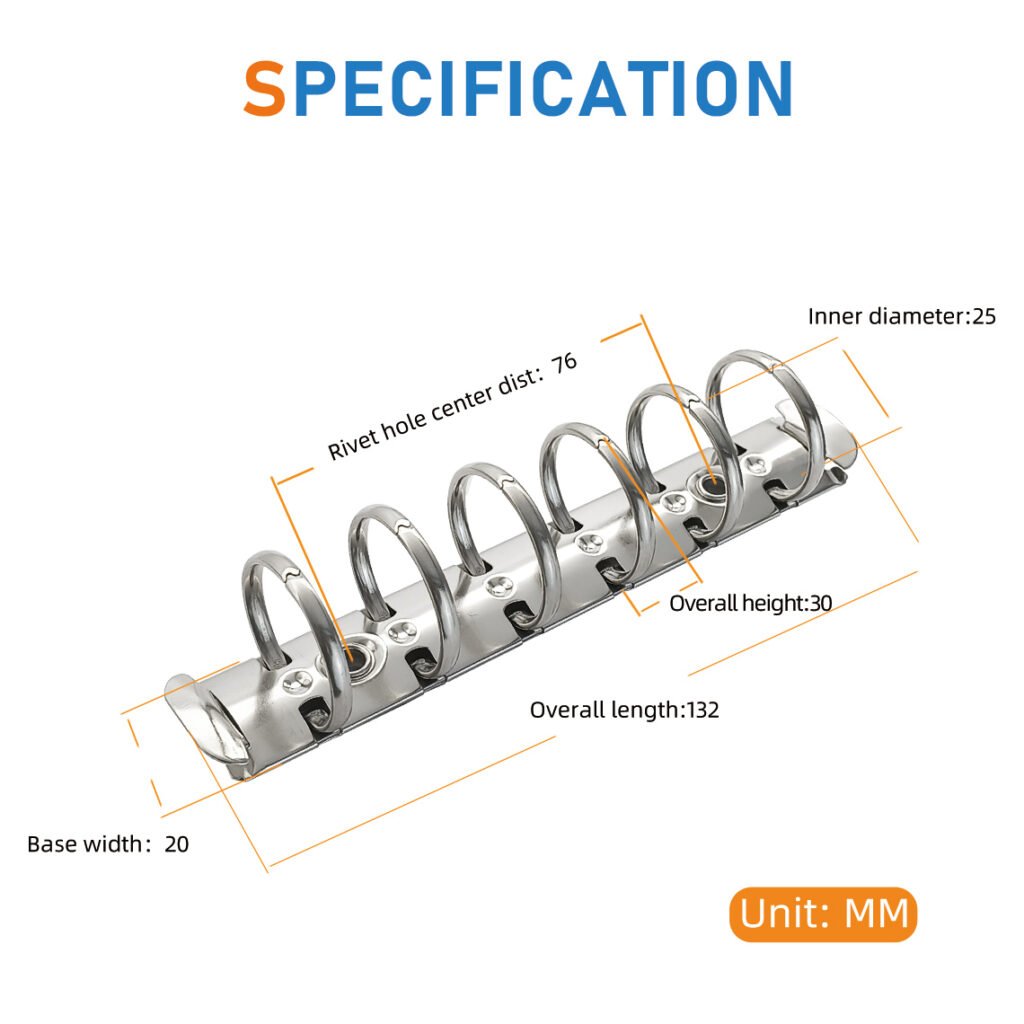 6-ring metal loose-leaf binder clip
