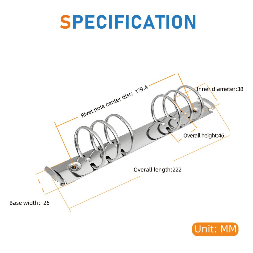 6-ring metal loose-leaf binder clip