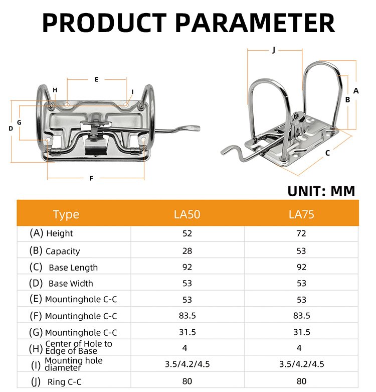 LA50CM-A Lever Arch File Clip