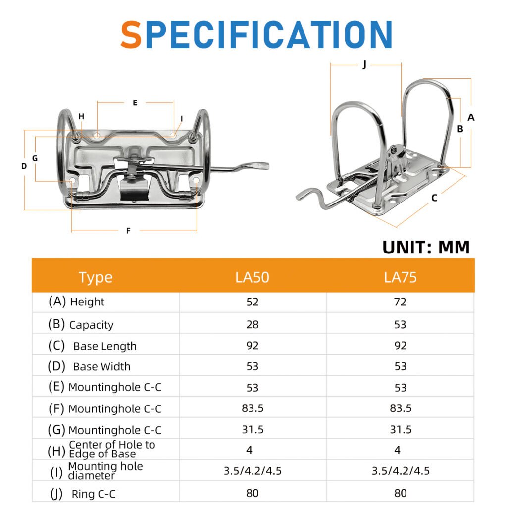LA75RM-B Lever Arch File Clip